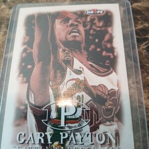 NBA Hoops Gary Payton Card - Green White Red